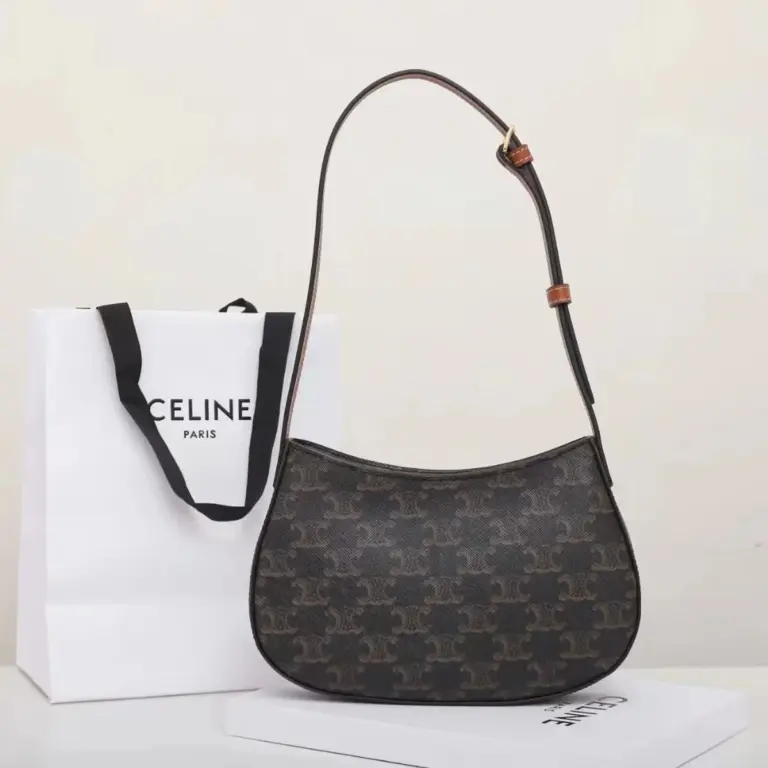 高仿CELINE-賽琳 TRIOMPHE CANVAS 標誌印花牛皮革包邊斜挎包-115702 14 高仿CELINE-賽琳 TRIOMPHE CANVAS 標誌印花牛皮革包邊斜挎包-115702