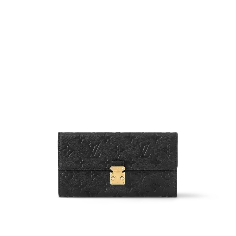 高仿LV Sarah錢包 | Monogram Empreinte皮革 經典S-lock鎖扣設計 多功能長夾-M82638
