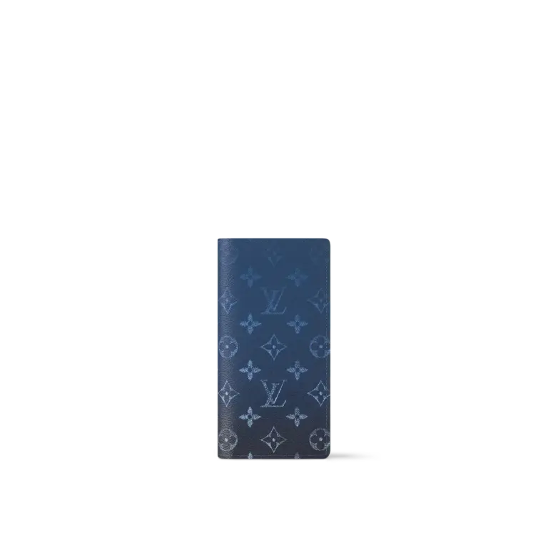 高仿LV Brazza Navy Monogram Gradient 男士錢包 | 漸變印花多功能設計-M11546