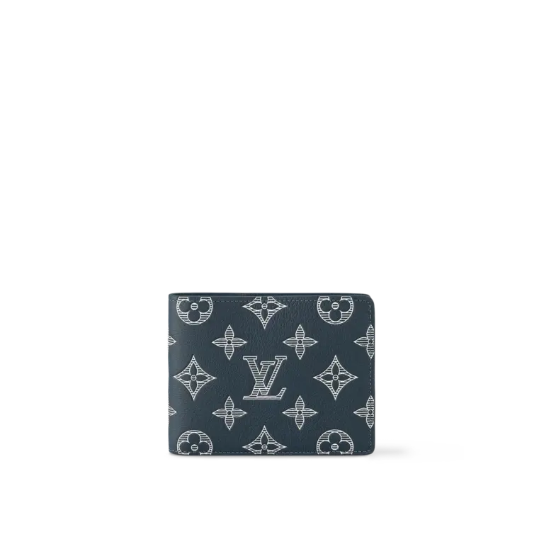 高仿LV Monogram Shadow 小牛皮 Multiple 錢包 - 藍拼白設計 | 多功能收納 | 時尚實用-M83379