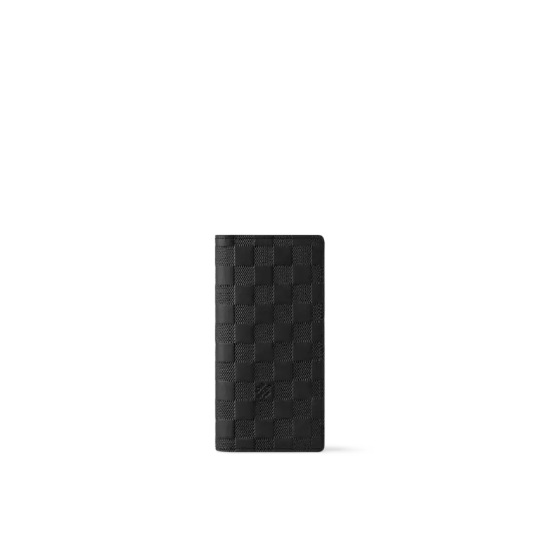 高仿LV  Brazza Damier Infini 皮革錢包 - 經典格紋設計多功能收納-N63010