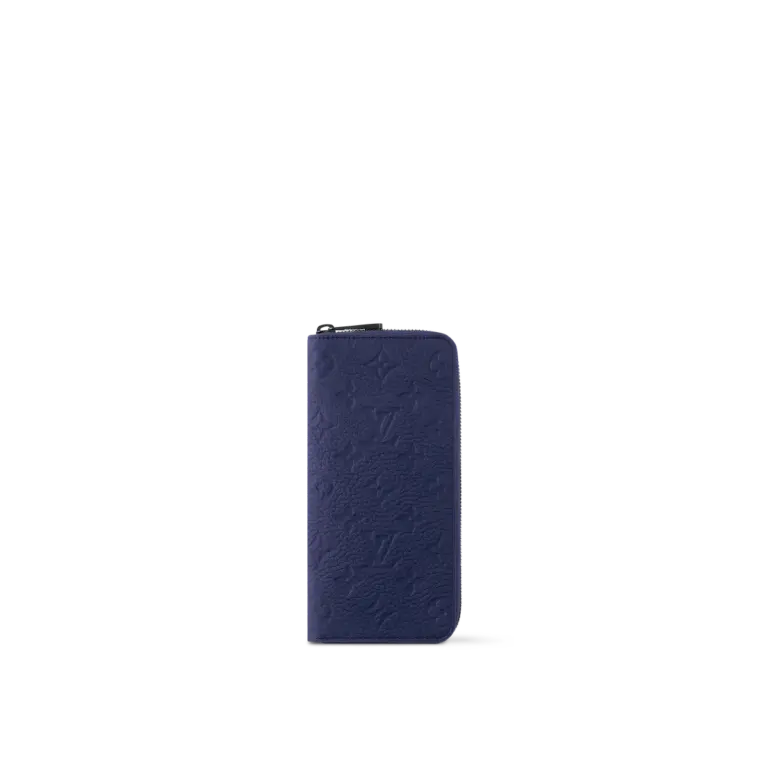 高仿LV 男士Sapphire色Monogram压花直式拉链钱包 - 多功能商务短款钱夹-M11523