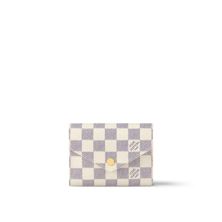 高仿LV Victorine 錢包 | Damier Azur帆布玫瑰粉女士短夾-N64022