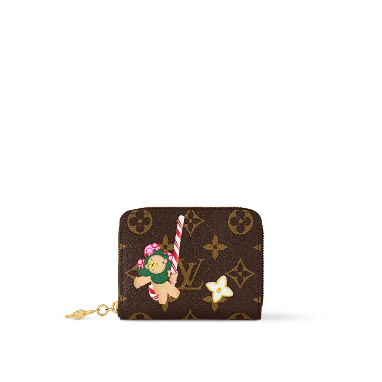 高仿LV 圣诞限定Candy Factory系列Vivienne玩偶拉链零钱包 | Monogram帆布红色甜点主题-M12210