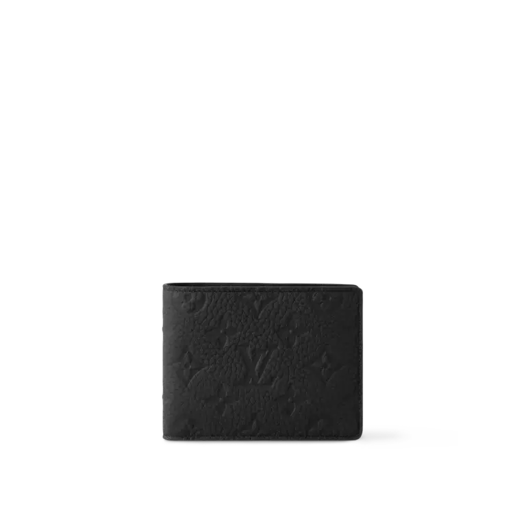 高仿LV Taurillon Monogram壓花牛皮Multiple錢包 | 經典黑色多功能短夾-M82072