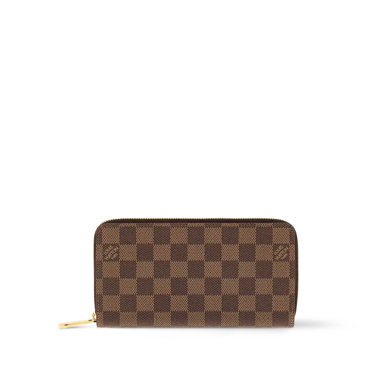 高仿LV Damier Ebene帆布Zippy拉链钱包 - 多功能信用卡夹层女士钱夹-N41661