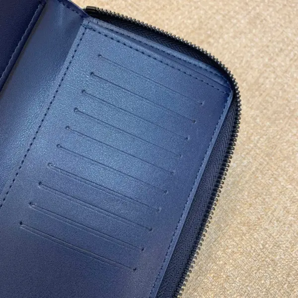 高仿LV 男士Sapphire色Monogram压花直式拉链钱包 - 多功能商务短款钱夹-M11523
