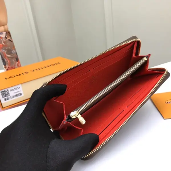 高仿LV Clémence 錢包 | Damier Ebene帆布拼接彩色粒面牛皮 多功能拉鏈錢包-N60534