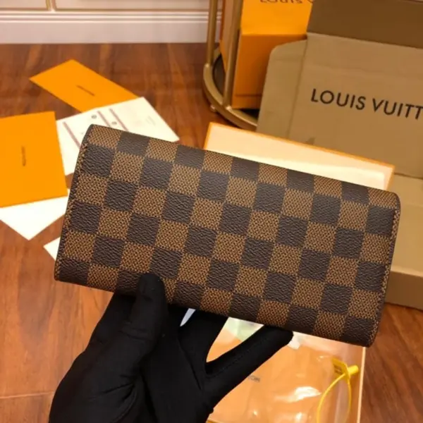高仿LV Emilie錢包 | Damier Ebene帆布女士短款錢包 多卡位設計-N63544