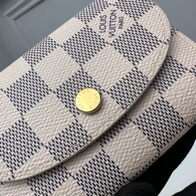 高仿LV Rosalie零錢包 | Damier Azur帆布玫瑰粉款 輕奢收納配件-N61276