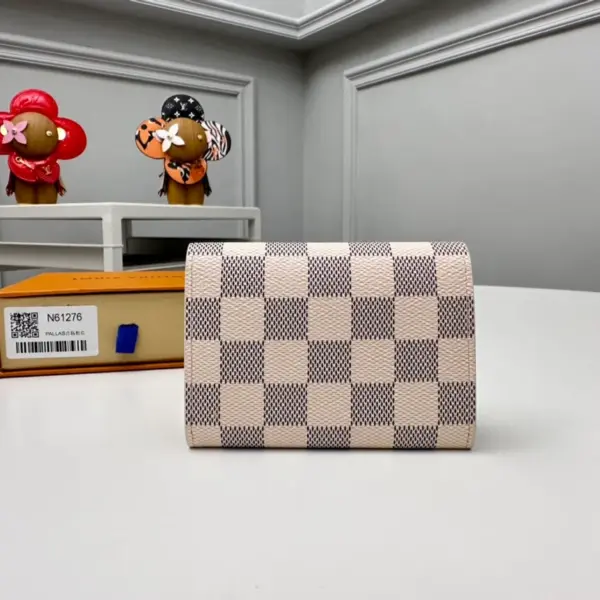 高仿LV Rosalie零錢包 | Damier Azur帆布玫瑰粉款 輕奢收納配件-N61276