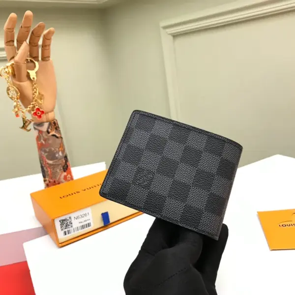 高仿包包LV Damier Graphite Slender男士钱包 - 超薄设计 多功能收纳-N63261 高仿包包