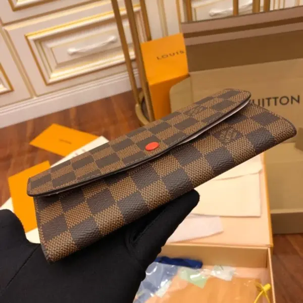 高仿LV Emilie錢包 | Damier Ebene帆布女士短款錢包 多卡位設計-N63544