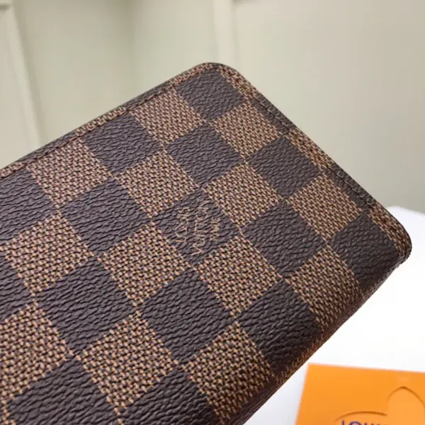 高仿LV Clémence 錢包 | Damier Ebene帆布拼接彩色粒面牛皮 多功能拉鏈錢包-N60534