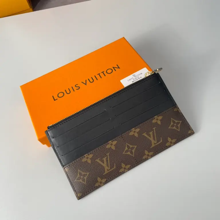 高仿LV Slim 錢包 | Monogram帆布配小牛皮 超薄設計多功能卡片夾-M80348