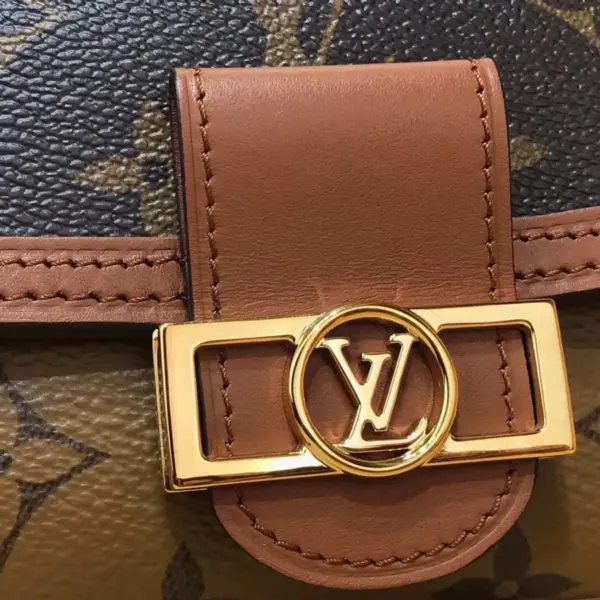 高仿LV Dauphine小型錢包 | Monogram Reverse帆布 磁扣設計 多卡位零錢包-M68725