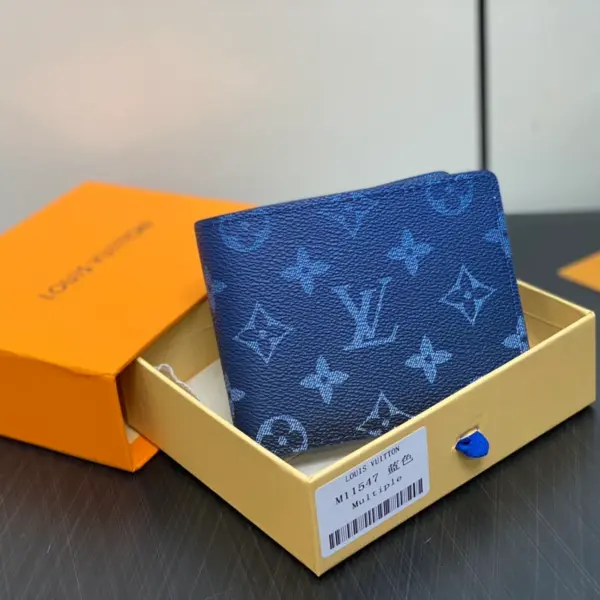 高仿LV Monogram Gradient 漸變色帆布多層次錢包 - 海軍藍經典設計-M11547 高仿LV