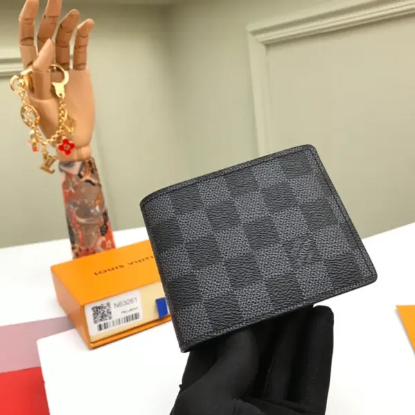 高仿包包LV Damier Graphite Slender男士钱包 - 超薄设计 多功能收纳-N63261 高仿包包