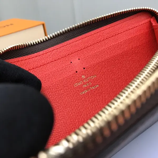 高仿LV Clémence 錢包 | Damier Ebene帆布拼接彩色粒面牛皮 多功能拉鏈錢包-N60534