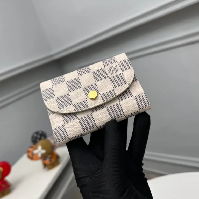高仿LV Rosalie零錢包 | Damier Azur帆布玫瑰粉款 輕奢收納配件-N61276