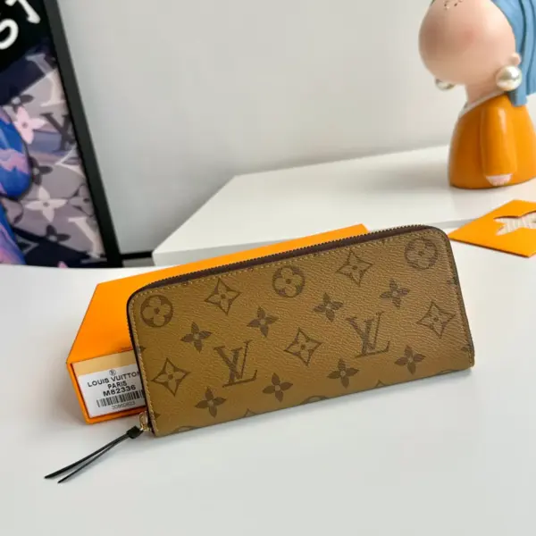 高仿LV Clémence 拉链钱包 - Monogram Reverse帆布经典款-M82336
