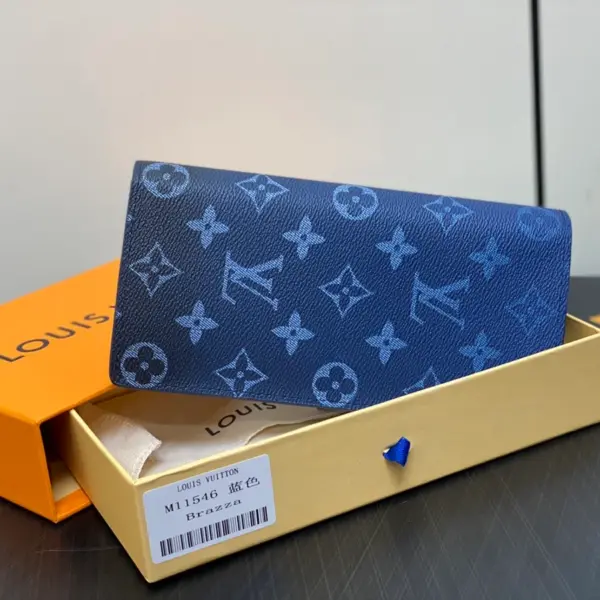 高仿LV Brazza Navy Monogram Gradient 男士錢包 | 漸變印花多功能設計-M11546