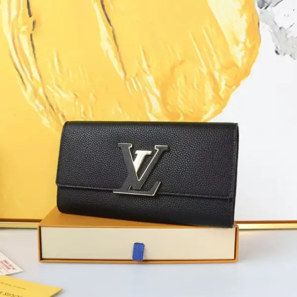高仿LV Capucines錢包 | 女士Taurillon皮革錢包 12卡位 拉鏈零錢格-M61248