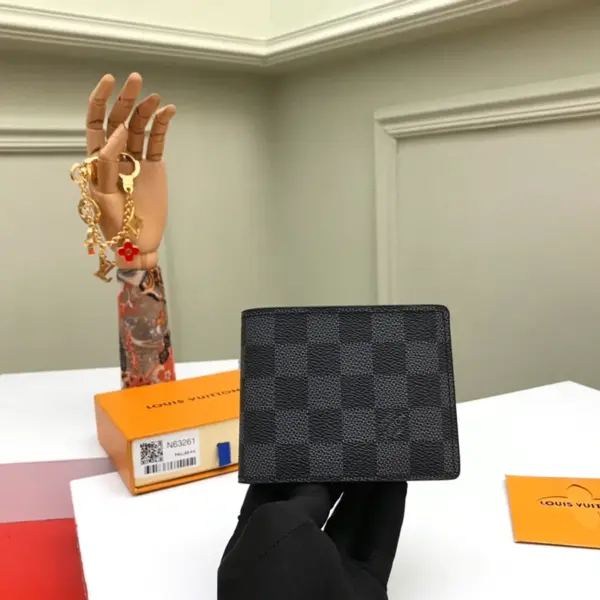 高仿包包LV Damier Graphite Slender男士钱包 - 超薄设计 多功能收纳-N63261 高仿包包