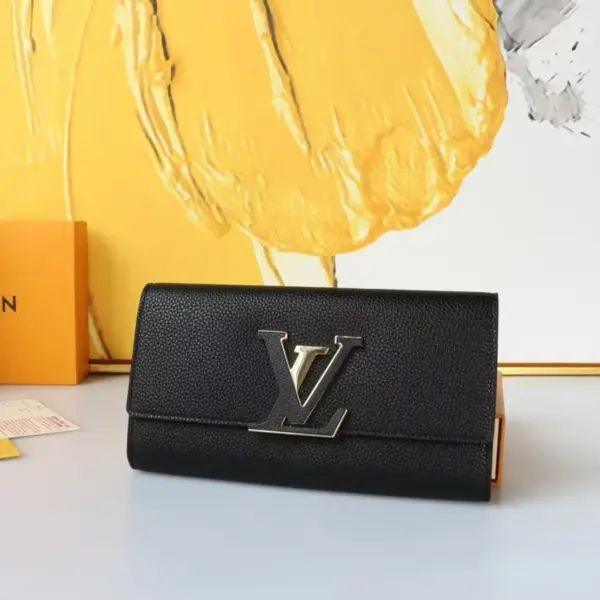 高仿LV Capucines錢包 | 女士Taurillon皮革錢包 12卡位 拉鏈零錢格-M61248