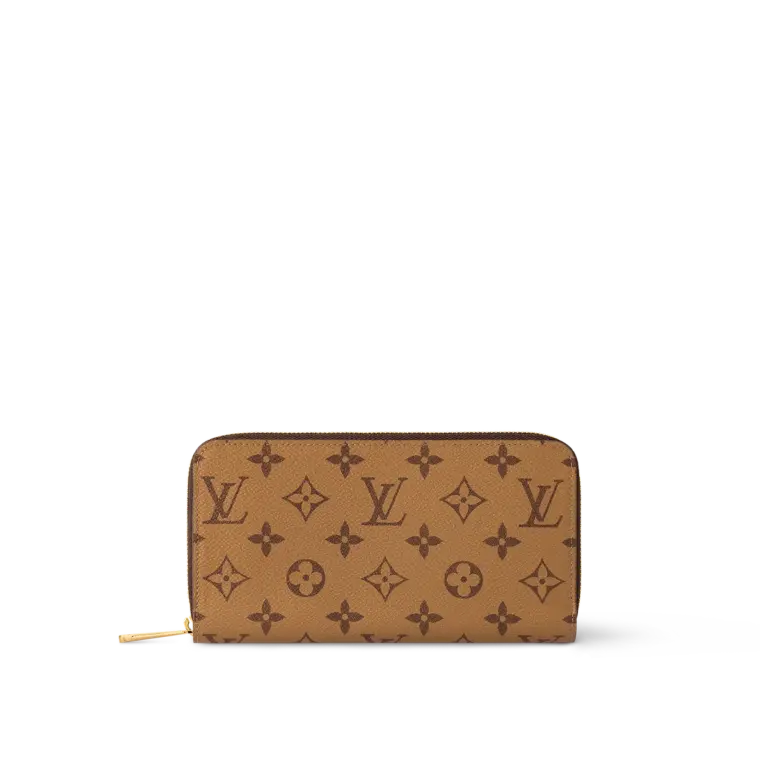高仿LV Monogram Reverse帆布拉链长夹钱包 - 女士多功能经典款-M82444