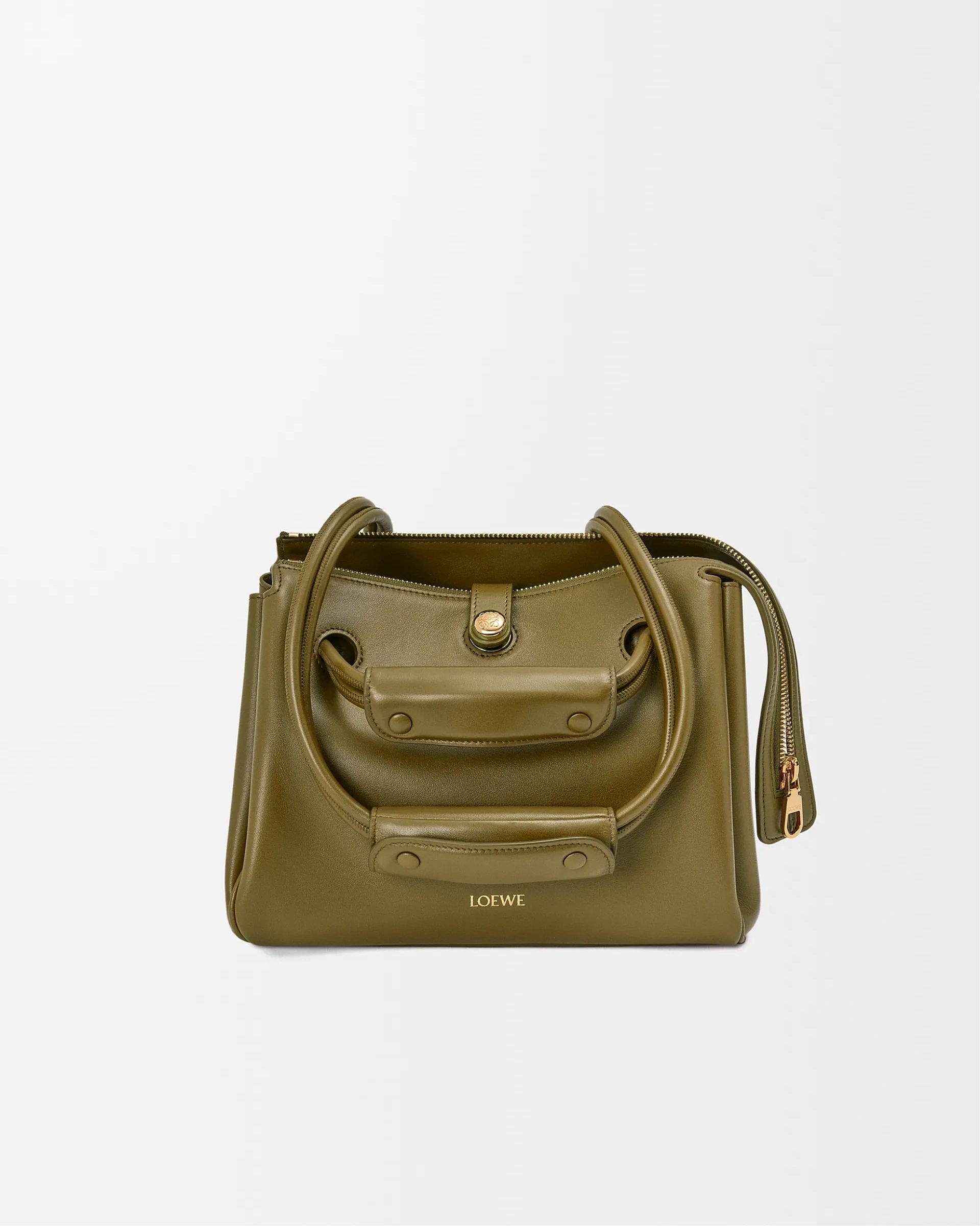 Loewe-羅意威 橄欖綠小號柔軟牛皮革 Madrid 手拿包 1 Loewe-羅意威 橄欖綠小號柔軟牛皮革 Madrid 手拿包