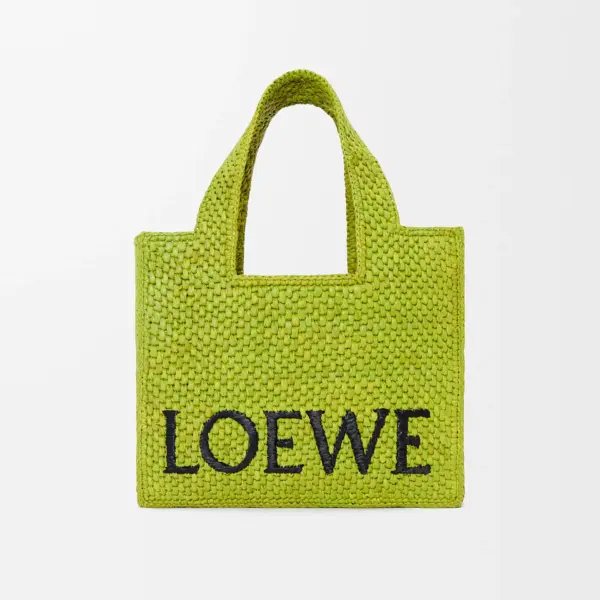 Loewe-羅意威 草綠色小號酒椰纖維 Font Tote 斜挎包