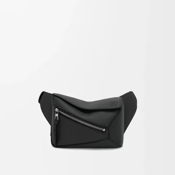 Loewe-羅意威 黑色迷你經典牛皮革 Puzzle 腰包