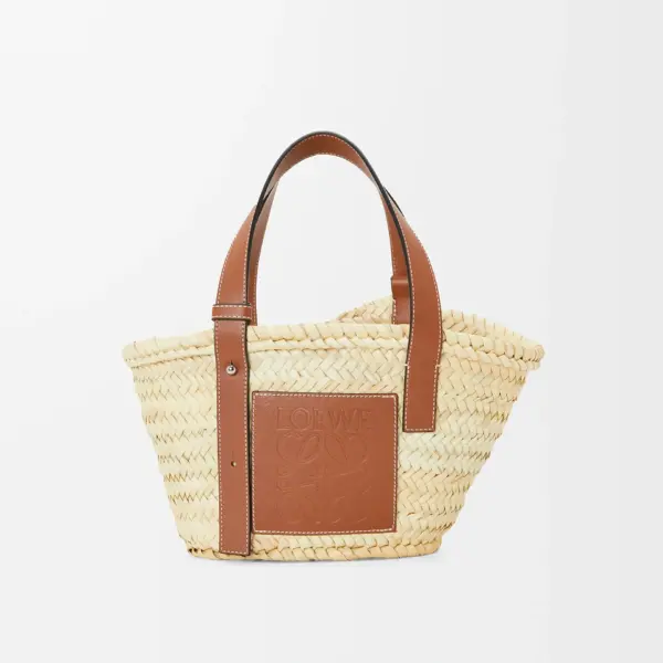 Loewe-羅意威 自然色 / 棕褐色小號棕櫚葉 Basket 編織袋
