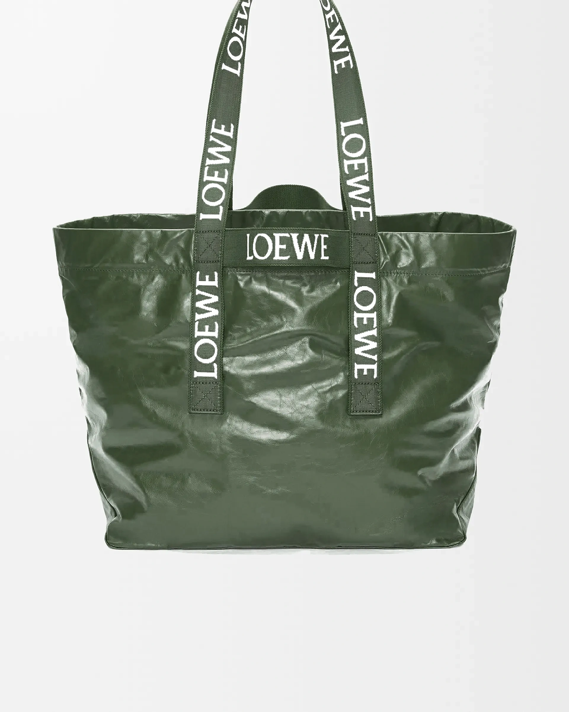 Loewe-羅意威 寶瓶綠紙紋牛皮革 Fold Shopper 購物袋 1 Loewe-羅意威 寶瓶綠紙紋牛皮革 Fold Shopper 購物袋
