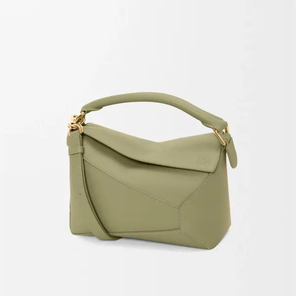Loewe-羅意威 桉樹綠小號經典牛皮革 Puzzle Edge 肩背包