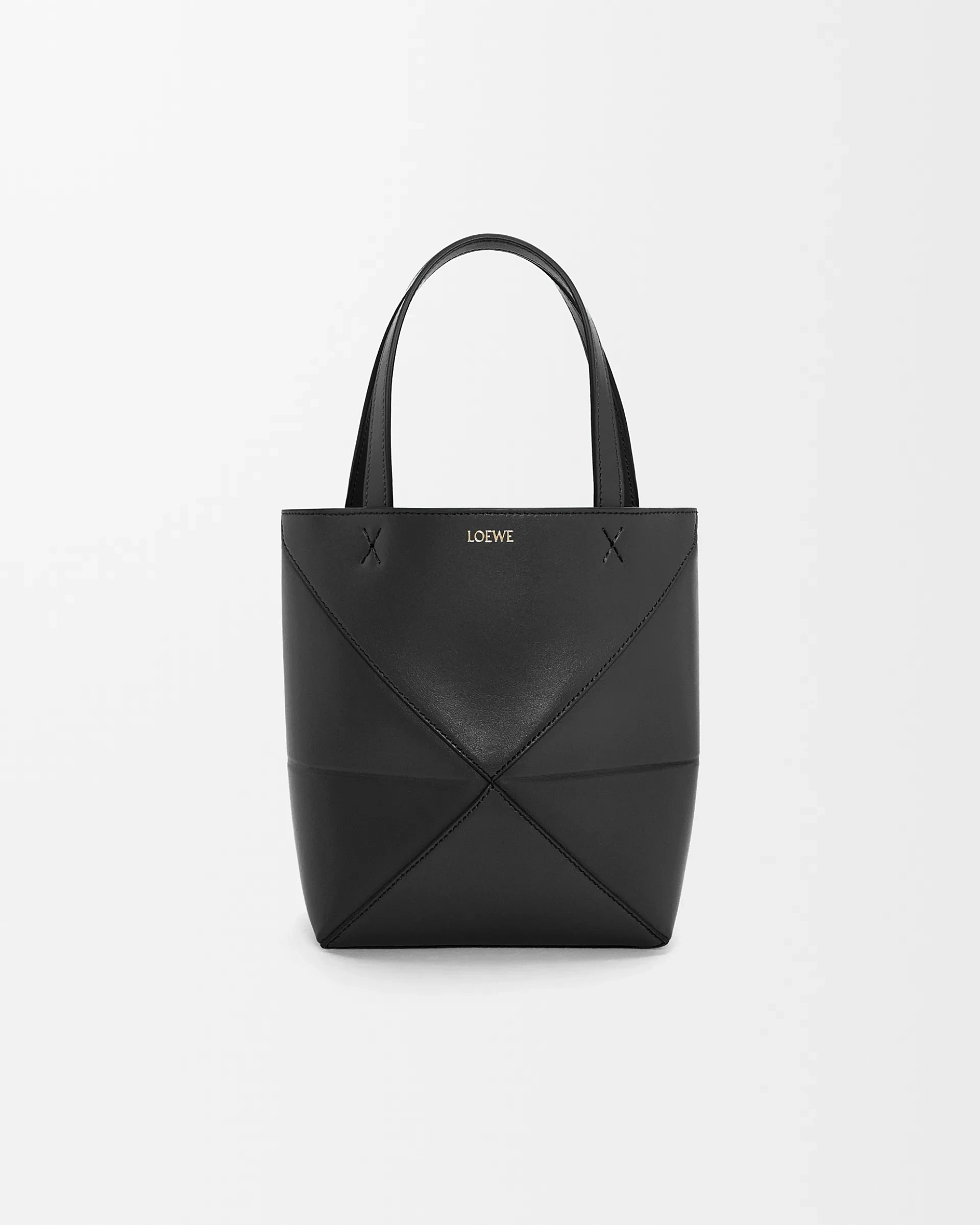 Loewe-羅意威 Puzzle Fold 系列 黑色迷你亮面牛皮革斜挎包 1 Loewe-羅意威 Puzzle Fold 系列 黑色迷你亮面牛皮革斜挎包