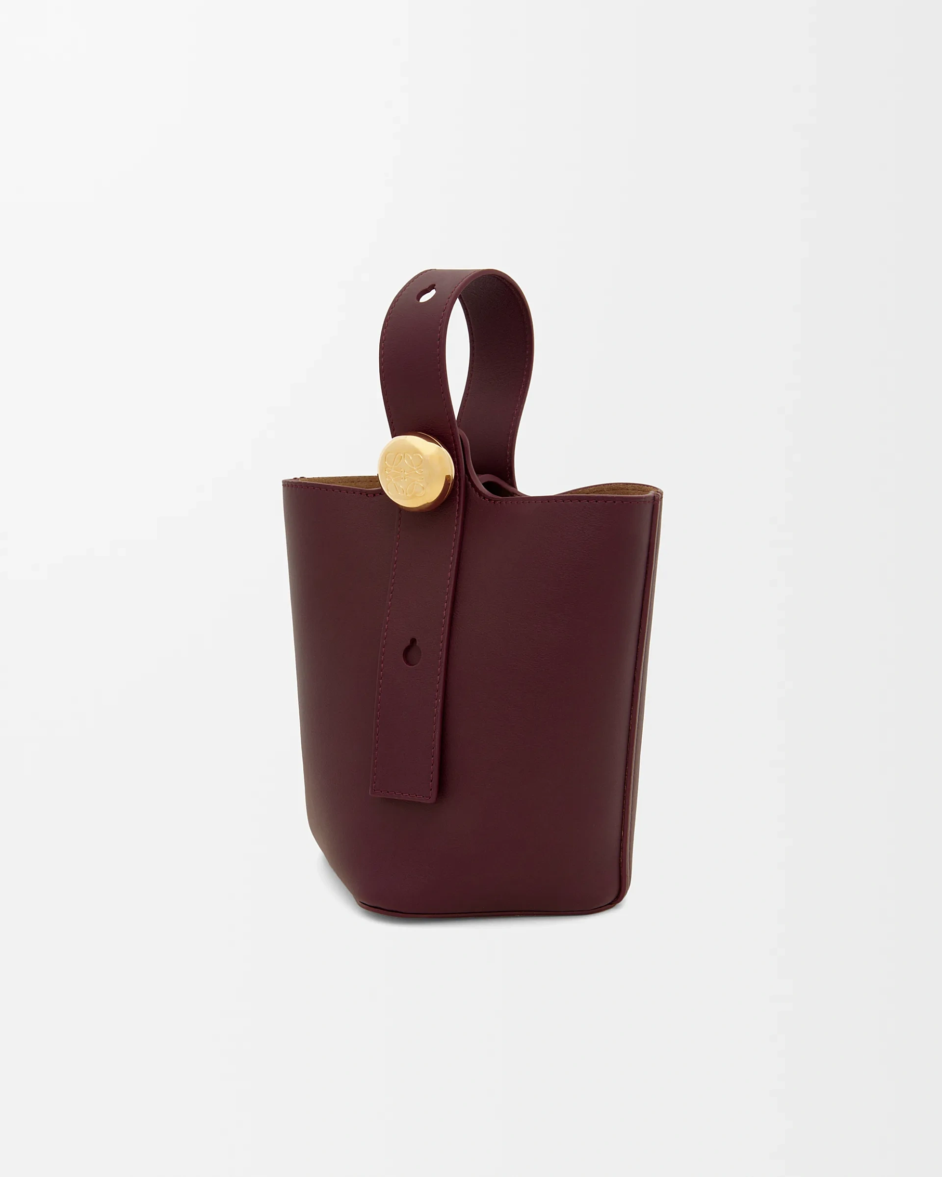 Loewe-羅意威 Pebble Bucket 系列 深酒紅迷你光滑牛皮革斜挎水桶手袋 1 Loewe-羅意威 Pebble Bucket 系列 深酒紅迷你光滑牛皮革斜挎水桶手袋