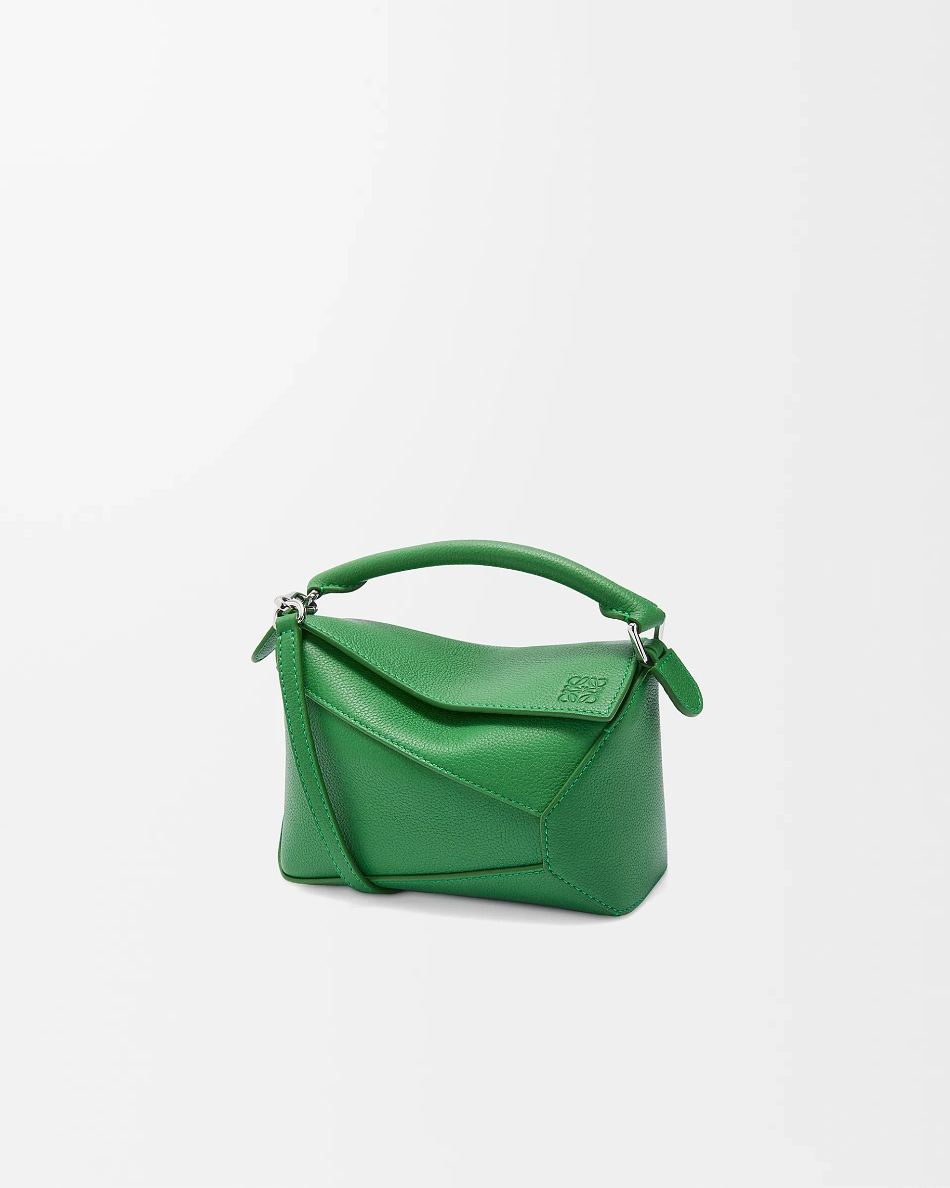 Loewe-羅意威 熱帶綠迷你柔軟粒面牛皮革 Puzzle 肩背包 1 Loewe-羅意威 熱帶綠迷你柔軟粒面牛皮革 Puzzle 肩背包