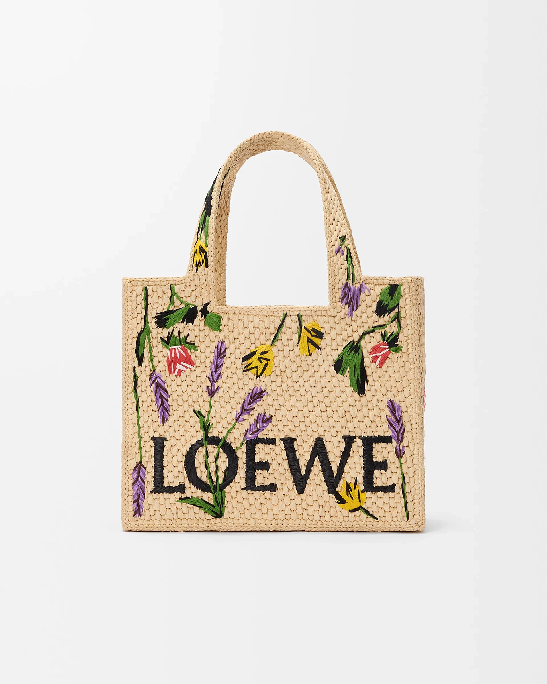 Loewe-羅意威 Font Tote 系列 自然色小號拉菲草斜挎包 1 Loewe-羅意威 Font Tote 系列 自然色小號拉菲草斜挎包