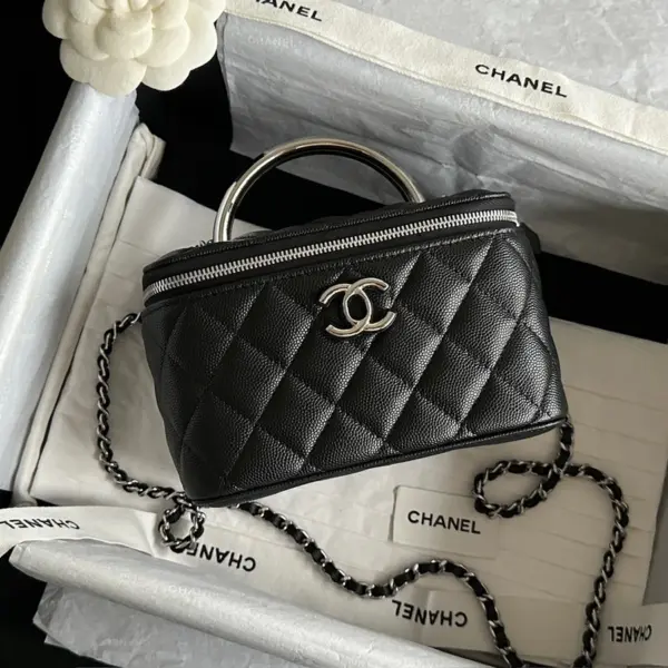 Chanel/香奈兒 25P 隱藏款琺琅手柄長盒子 黑色