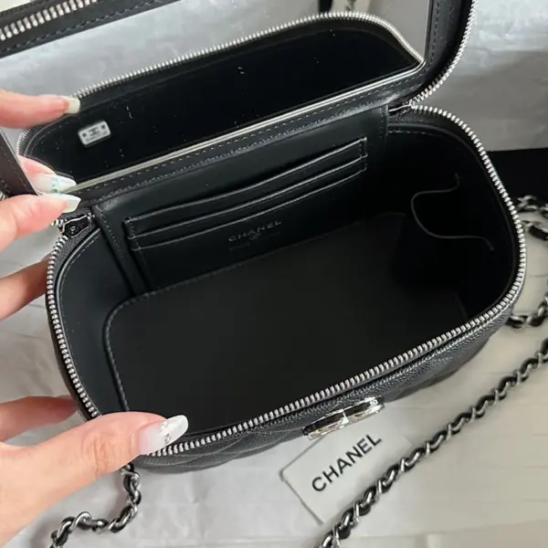 Chanel/香奈兒 25P 隱藏款琺琅手柄長盒子 黑色