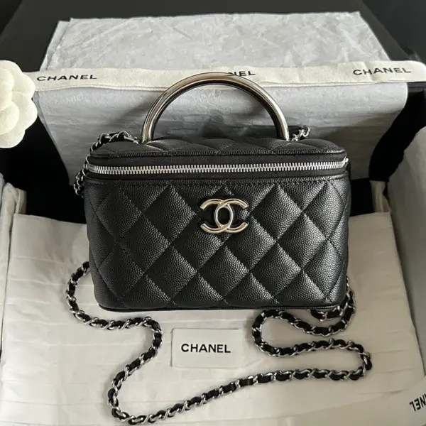 Chanel/香奈兒 25P 隱藏款琺琅手柄長盒子 黑色
