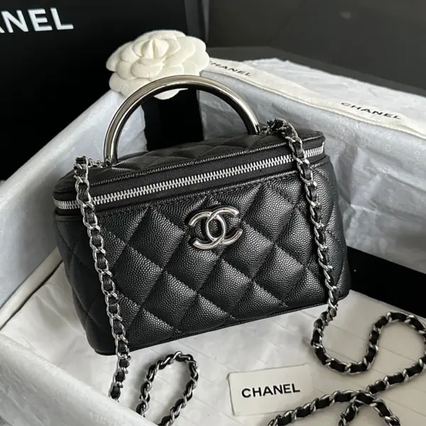 Chanel/香奈兒 25P 隱藏款琺琅手柄長盒子 黑色