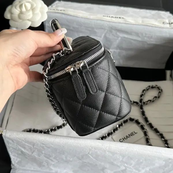 Chanel/香奈兒 25P 隱藏款琺琅手柄長盒子 黑色