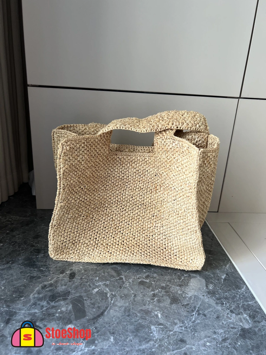 Loewe-羅意威 Font Tote 系列 自然色中號酒椰纖維斜挎包 5 Loewe-羅意威 Font Tote 系列 自然色中號酒椰纖維斜挎包