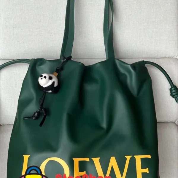 Loewe-羅意威 常青色納帕牛皮革 Flamenco Tote 購物袋