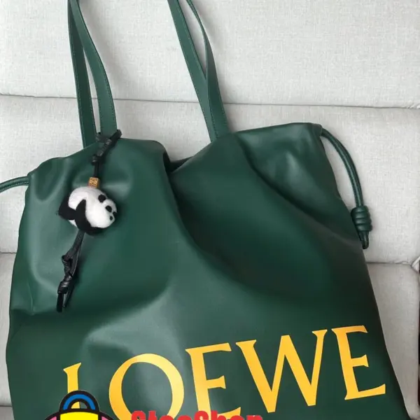 Loewe-羅意威 常青色納帕牛皮革 Flamenco Tote 購物袋