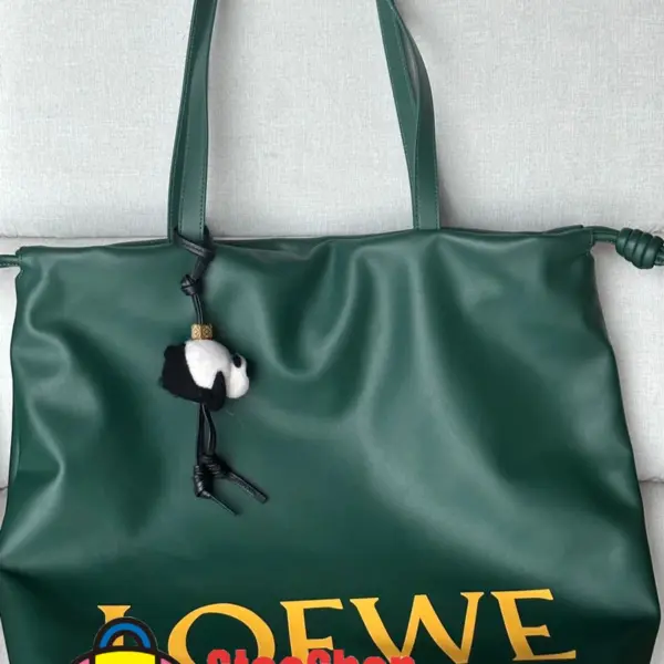 Loewe-羅意威 常青色納帕牛皮革 Flamenco Tote 購物袋