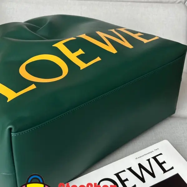 Loewe-羅意威 常青色納帕牛皮革 Flamenco Tote 購物袋